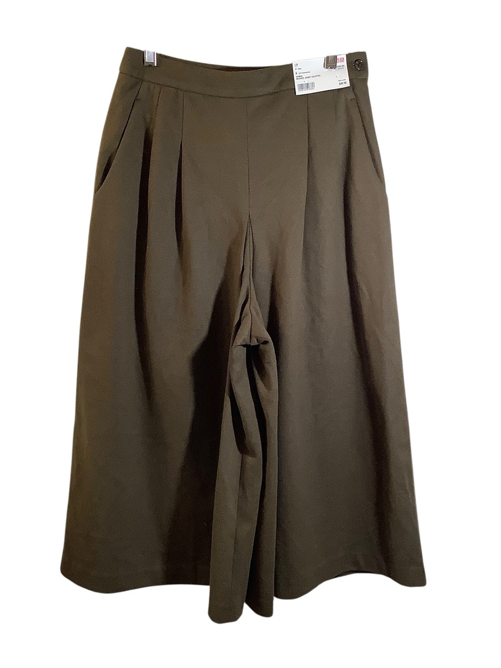 Wide Leg Women's Pants - Olive Green